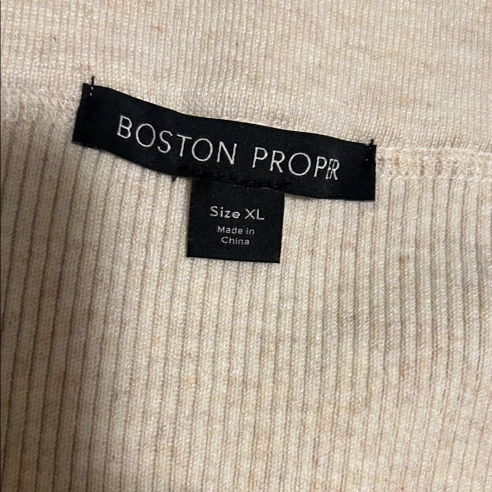 Off-Shoulder Boston Proper Button-Front Ribbed Sw… - image 2